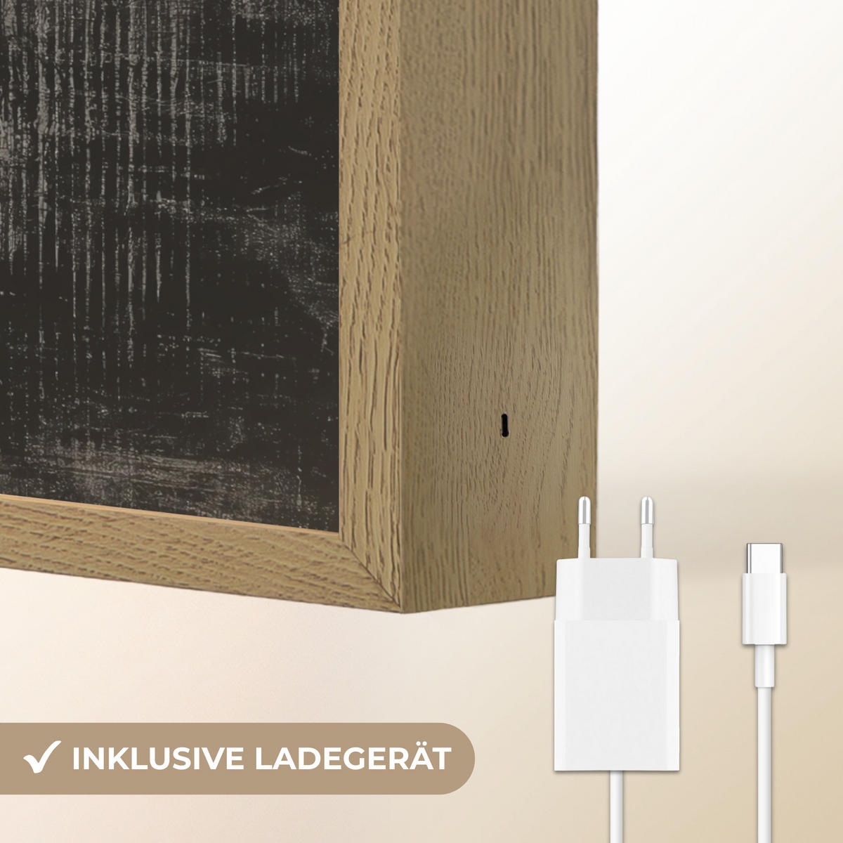 NÁSTĚNNÁ LAMPA S AKUMULÁTOREM Abstraktní - Tvary - Moderní - Béžová 30x40 cm - šedá, kompozitní dřevo (30/40/8cm) - OnlyWow