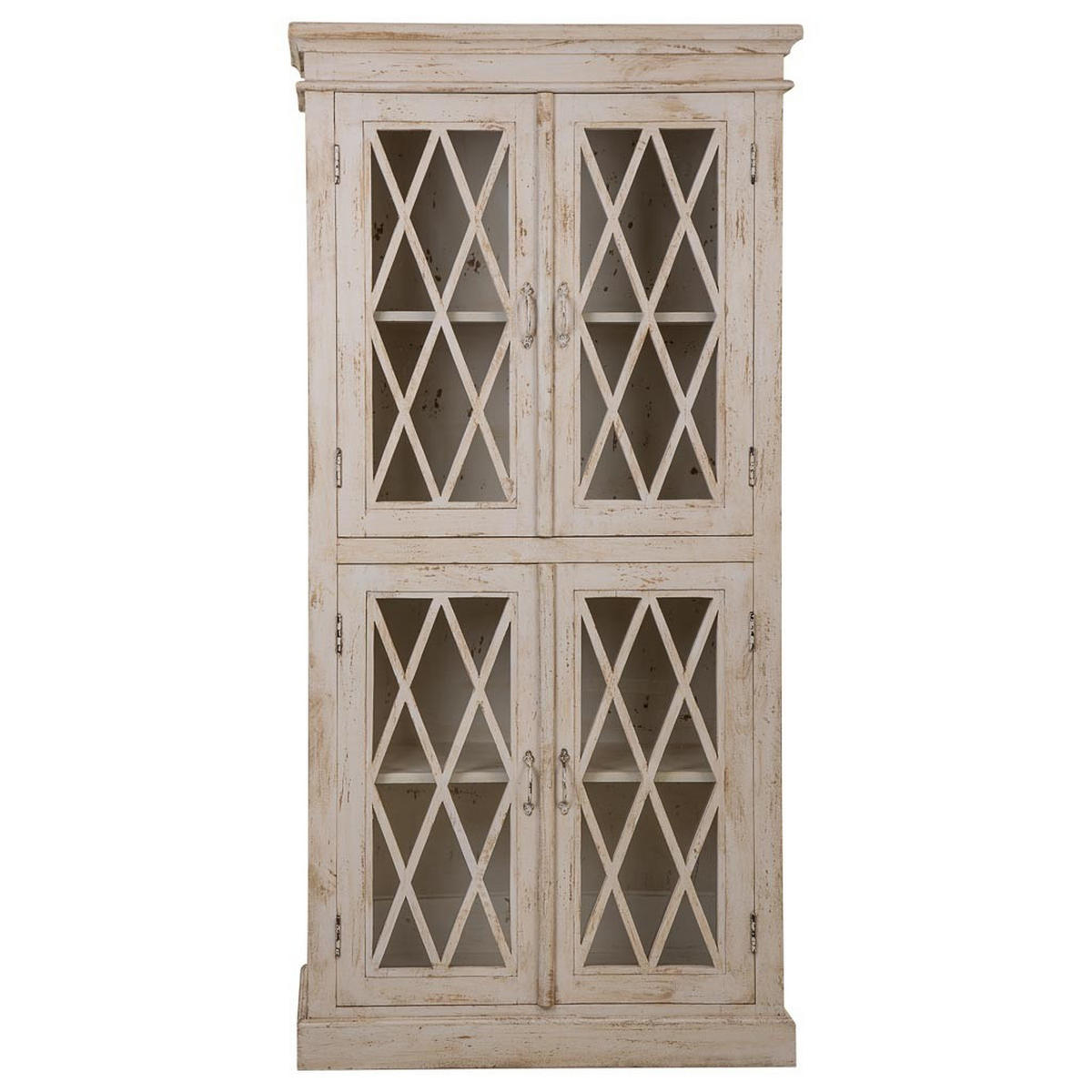 VITRINE aus Holz und Glas 90x40x183 cm - Beige, Holz (90/183/40cm) - Wanderlust