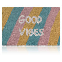FUSSMATTE Bunt Kokos 60x40 cm Good Vibes - Multicolor, Kunststoff/Textil (60/40cm) - Relaxdays