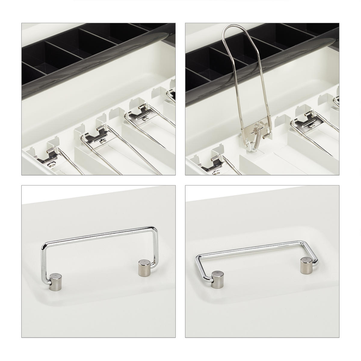 GELDKASSETTE - Weiß, Kunststoff/Metall (30.5/8.5/24.5cm) - Relaxdays