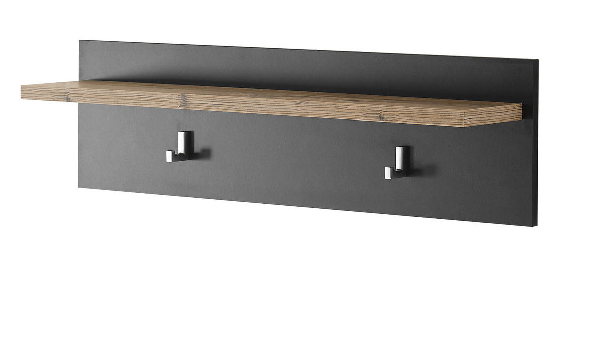 GARDEROBENPANEEL Kastanie und grau Fresco , Flur Wandgarderobe, 80 x 23 cm - Kastanienfarben/Grau, Holzwerkstoff (80/23/18cm) - Furn.Design