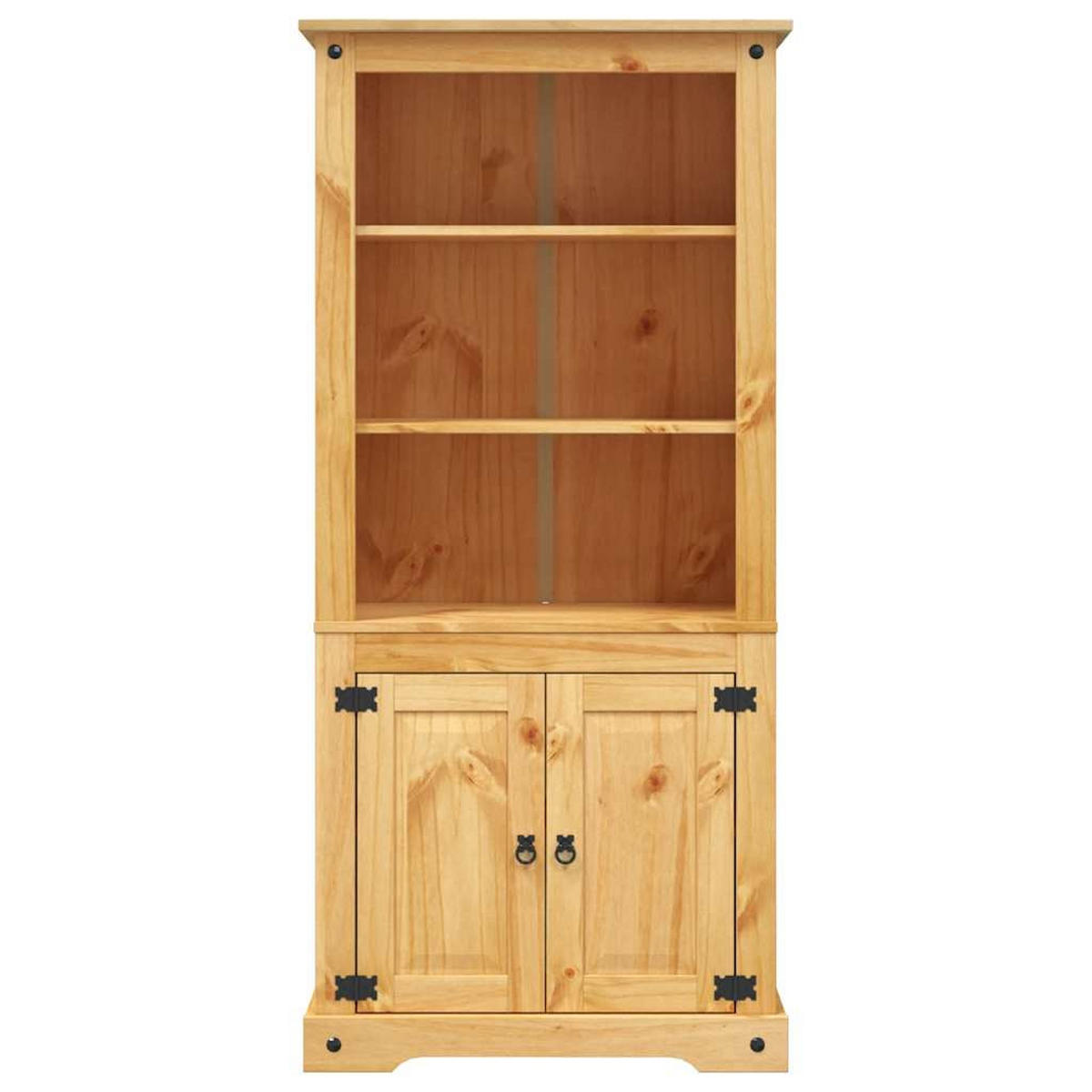 BUFFETSCHRANK MEXIKO-STIL KIEFERNHOLZ 80X40X170 CM - Schwarz/Braun, Holz (40/170/80cm) - vidaXL