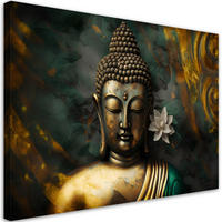 LEINWANDBILD Buddha Zen Abstraktion - Grün, Textil (60/40cm) - Feeby