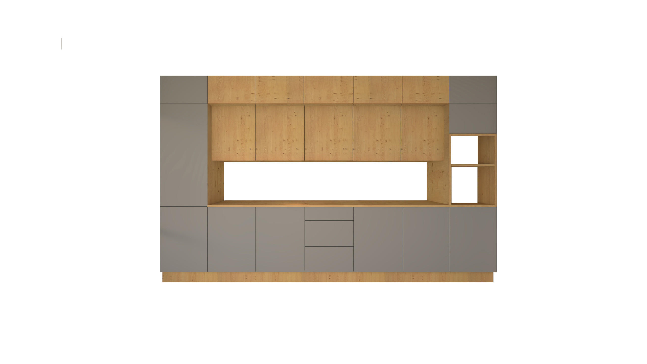 KÜCHENZEILE 420 cm - Nexa KÜ-LN-005 - in Woodline & Beige / Matt - Beige/Eiche Artisan, Holz (420/212/58cm) - ROYAL24_MARKT