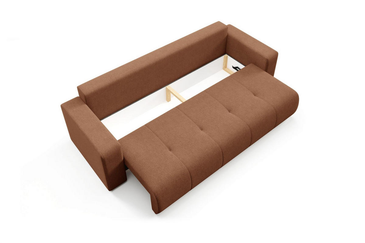 SCHLAFSOFA Augusto - Kupferfarben, Holzwerkstoff/Textil (244/82/102cm) - Fun Möbel