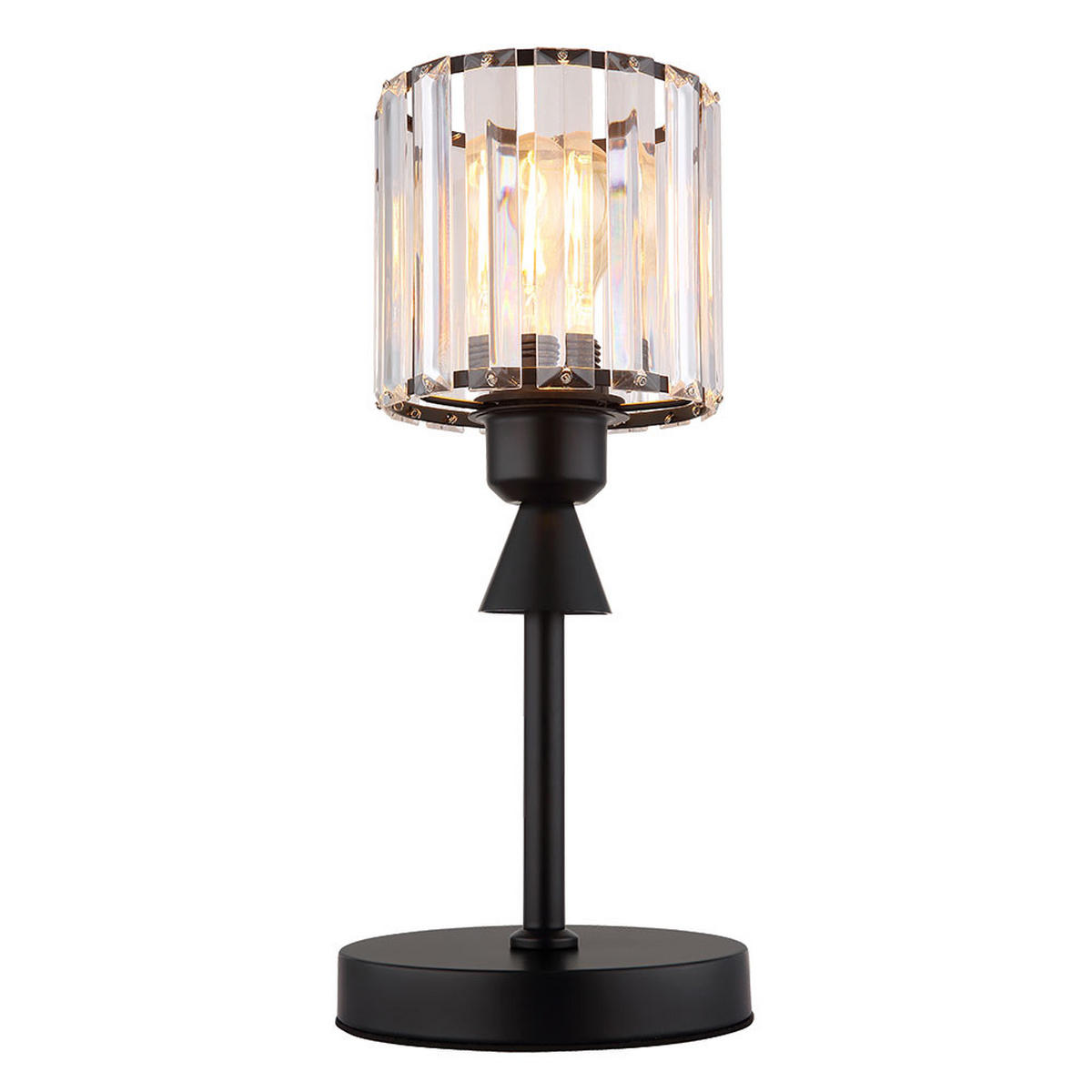 TISCHLEUCHTE Metall Schwarz Kristall - Schwarz, Metall (15/15/34.3cm) - Globo Lighting