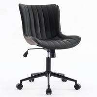 BÜROSTUHL ergonomisch mit PU-Leder, schwarz - Schwarz, Kunststoff (53/93/46cm)