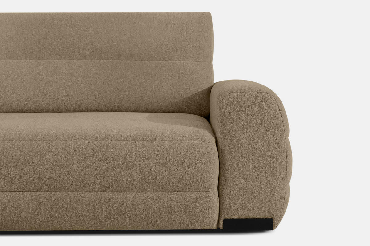 ECKSOFA LINKS BLUME, Dunkelbeige - Beige, Holz/Holzwerkstoff (271/164cm) - KONSIMO®