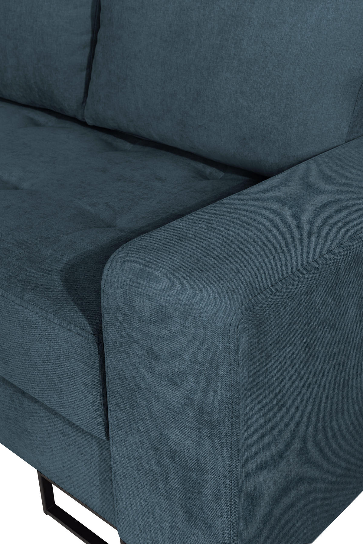 ECKSOFA mit Schlaffunktion Links Dunkelblau Chenille - 245x200 cm - Trevi - Schwarz/Dunkelblau, Holz/Holzwerkstoff (245/200cm) - Ravio