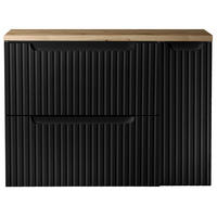WASCHBECKENSCHRANK Newport-56 - Schwarz, Holzwerkstoff (80/60/40cm) - Lomado