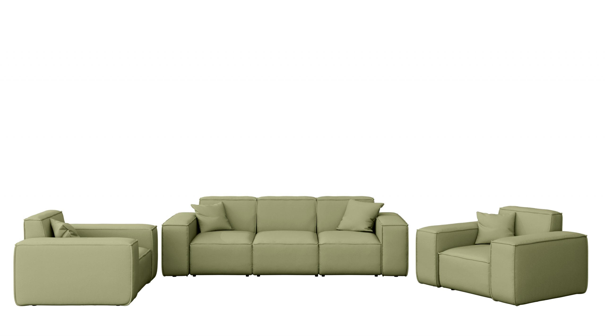 Kaiser Möbel ZAHRADNÍ SEDACÍ SOUPRAVA 3+1+1 MALIBU tkanina Odyssey Světle zelená