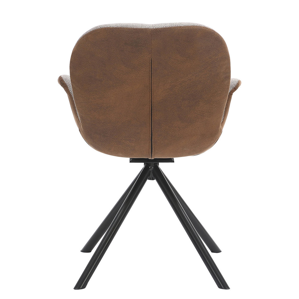 DREHBARER ARMLEHNENSTUHL - Taupe & Braun / Schwarz - Braun, Textil/Metall (65/86/61cm) - home24