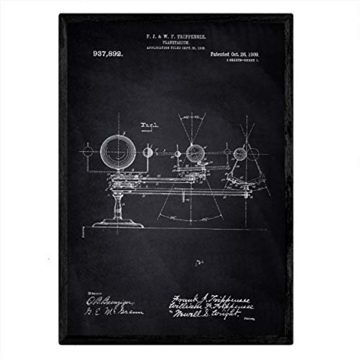 POSTER Planetarium Patent A3 Rahmenlos - Klar, Papier (29.7/5/42cm) - Nacnic