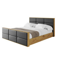 POLSTERBETT mit Bettkasten, Fußteil und Lattenrost, Boxbett mit Matratze H3/H4 - ENZO1-Z 180x200 Schwarz Kunstleder - Schwarz Hochglanz, Holzwerkstoff/Textil (180/200cm) - ALTDECOR