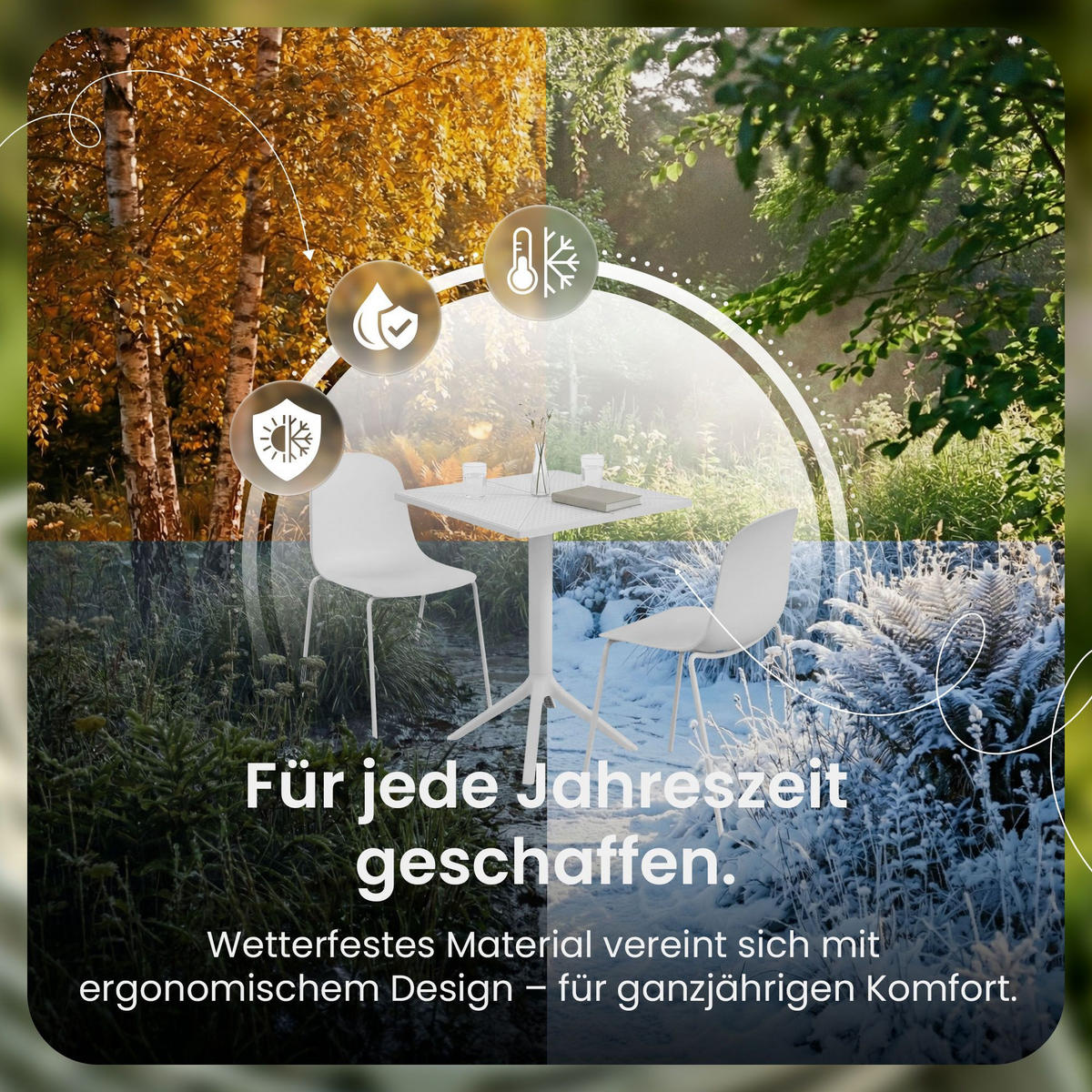 GARTENSITZGRUPPE 2 Kunststoff Weiß - Weiß, Kunststoff - CLP