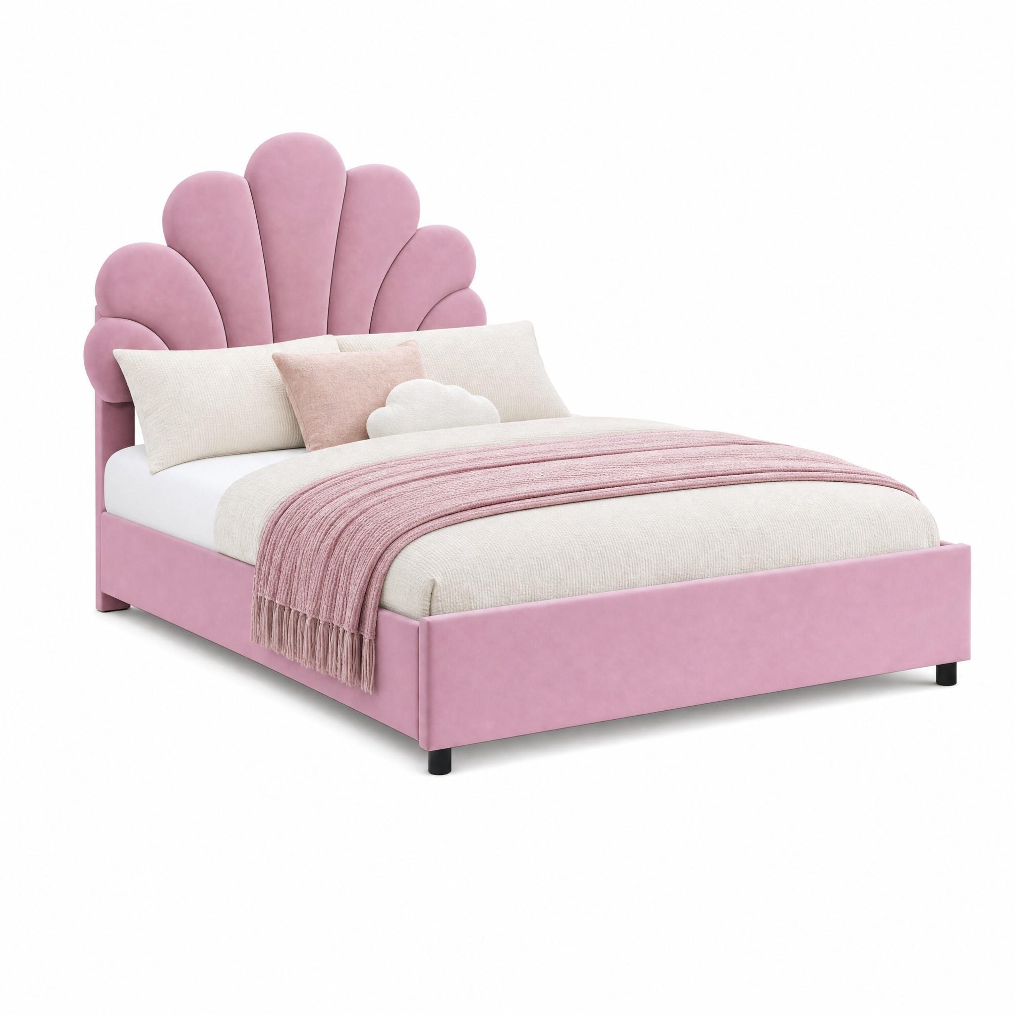 POLSTERBETT mit Stauraum 90x200 cm Samt Pink - Pink, Metall (90/200cm) - Meubliv