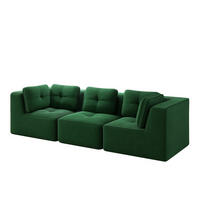 SOFA 297/104/69 cm in Grün aus Cord mit tiefem Sitzkomfort - Grün, Textil (104/69/297cm) - Flora Grace