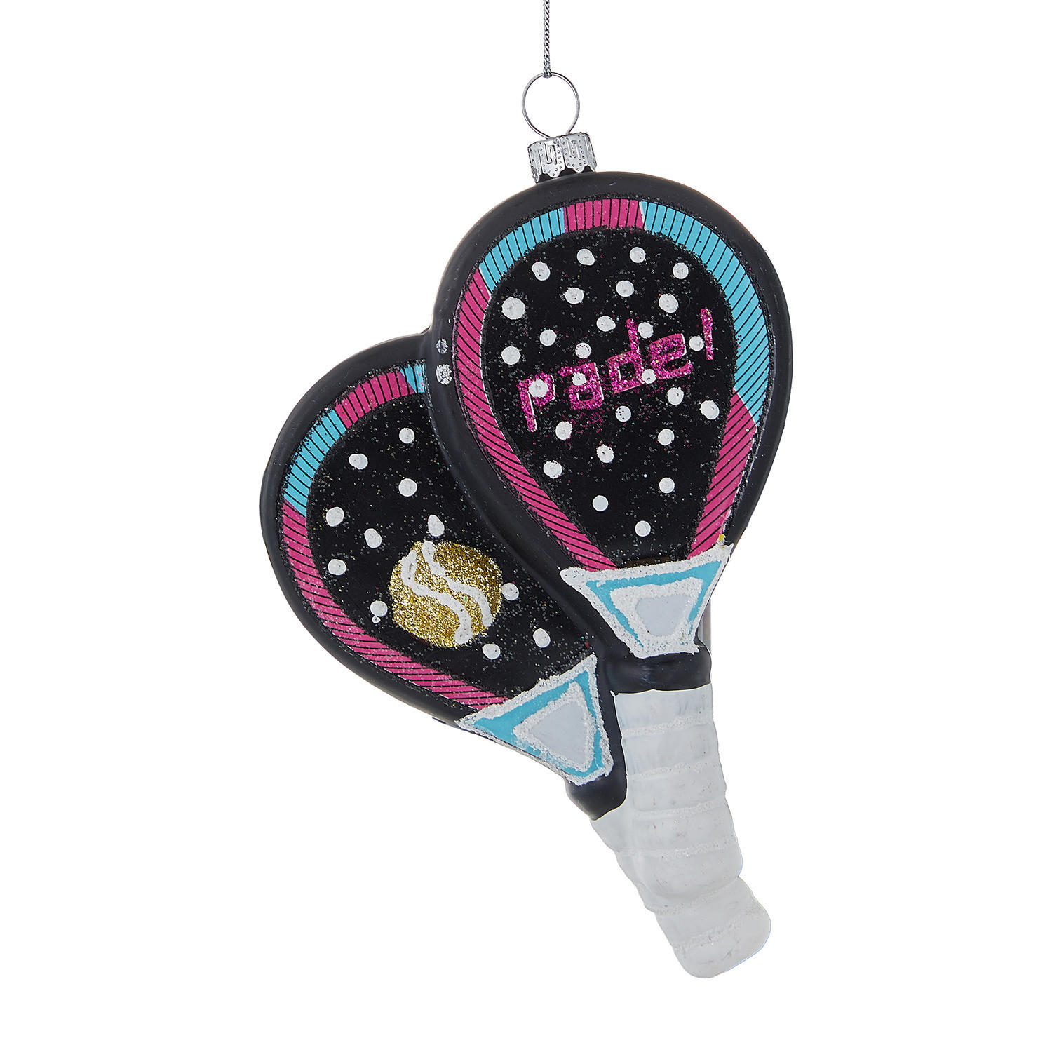 WEIHNACHTSBAUMKUGEL Hang On Paddel-Schläger - Schwarz, Glas (10/15/2.5cm) - Butlers