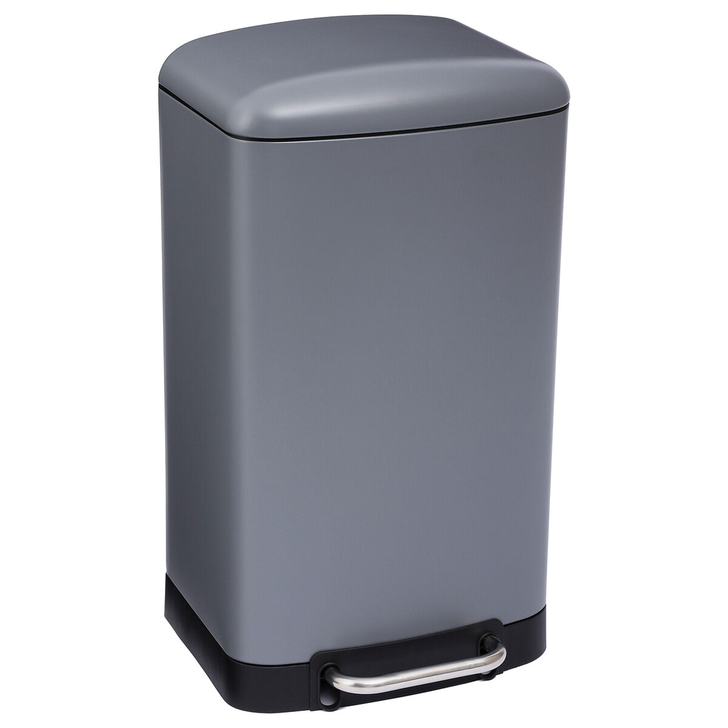 TRETABFALLEIMER Ariane, Metall, PP-Kunststoff, Anthrazitgrau, 30 Liter - Grau, Metall (32/61/34cm) - 5five Simply Smart