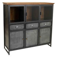VITRINE aus Holz und Metall 124x42x120 cm - Multicolor, Metall (123.5/120/41.5cm) - Wanderlust