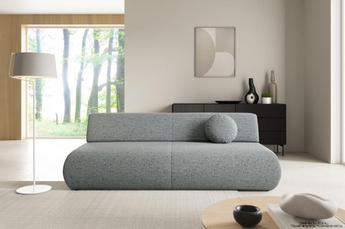 SITZSOFA Grau PENTI Schlaffunktion Ohne Armlehnen Bezug PUENTE - Grau, Textil (214/74/100cm) - Sepro Meble