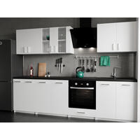 KÜCHENZEILE LECO 280 weiss matt - Weiß, Holzwerkstoff (280/82/46cm) - roe furniture