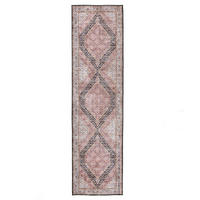 TEPPICH waschbar Medallion Muster, Orientalisch, Wohnzimmer schmutzabweisend Rosa Läufer 60x230 - Rosa, Textil (60/230cm) - KADIMA DESIGN