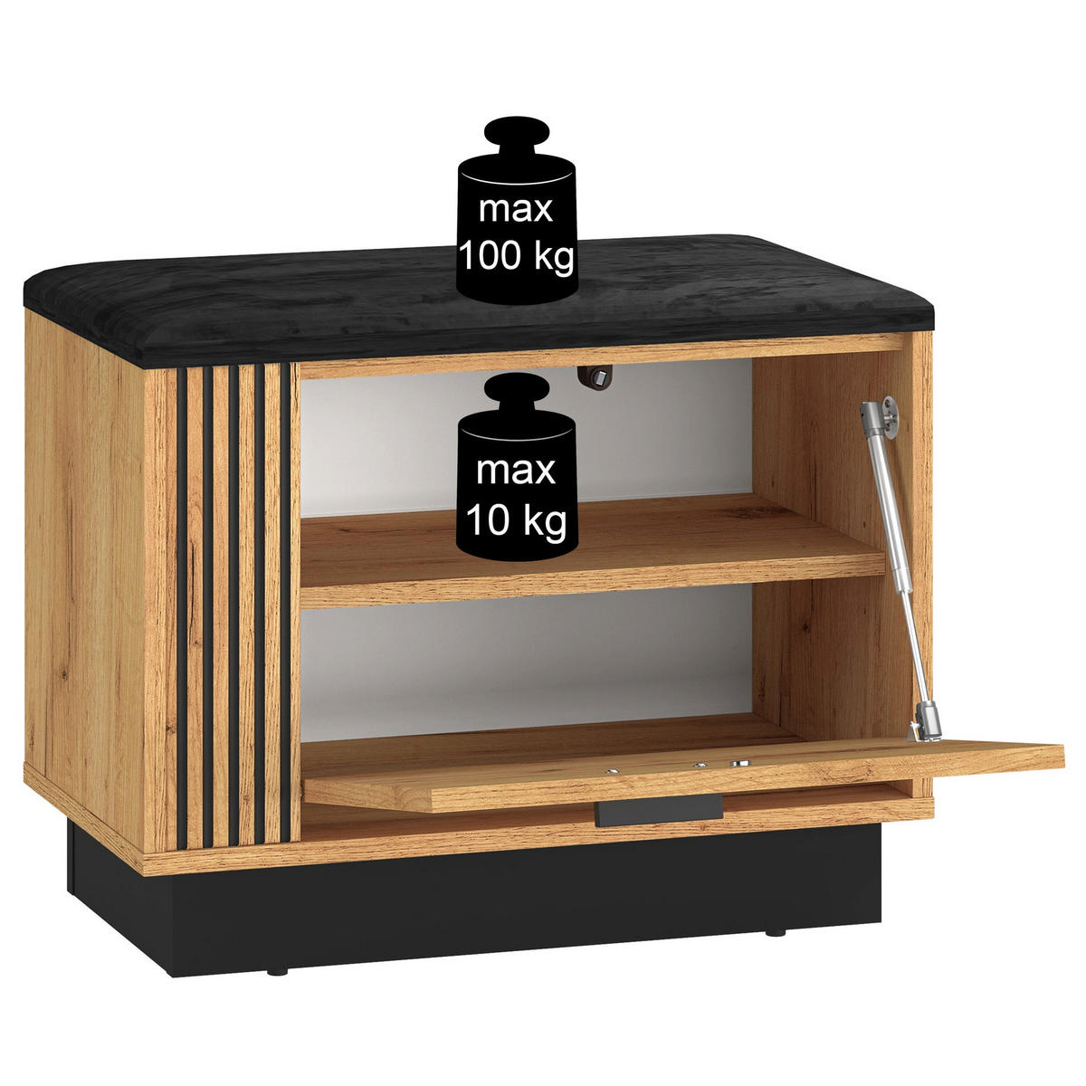 SCHUHSCHRANK Vasco Eiche 60 cm - Eichefarben, Holzwerkstoff (60/49/33.3cm) - Homebook