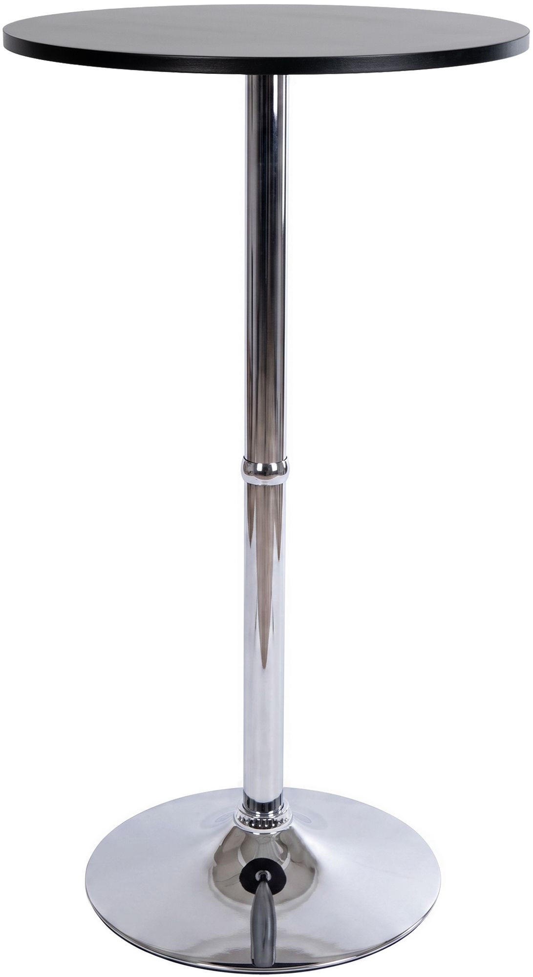 BARTISCH rund 60 cm Holz Schwarz - Chromfarben/Schwarz, Holz/Metall (60/60/108cm) - CLP