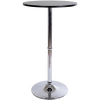 BARTISCH rund 60 cm Holz Schwarz - Chromfarben/Schwarz, Holz/Metall (60/60/108cm) - CLP