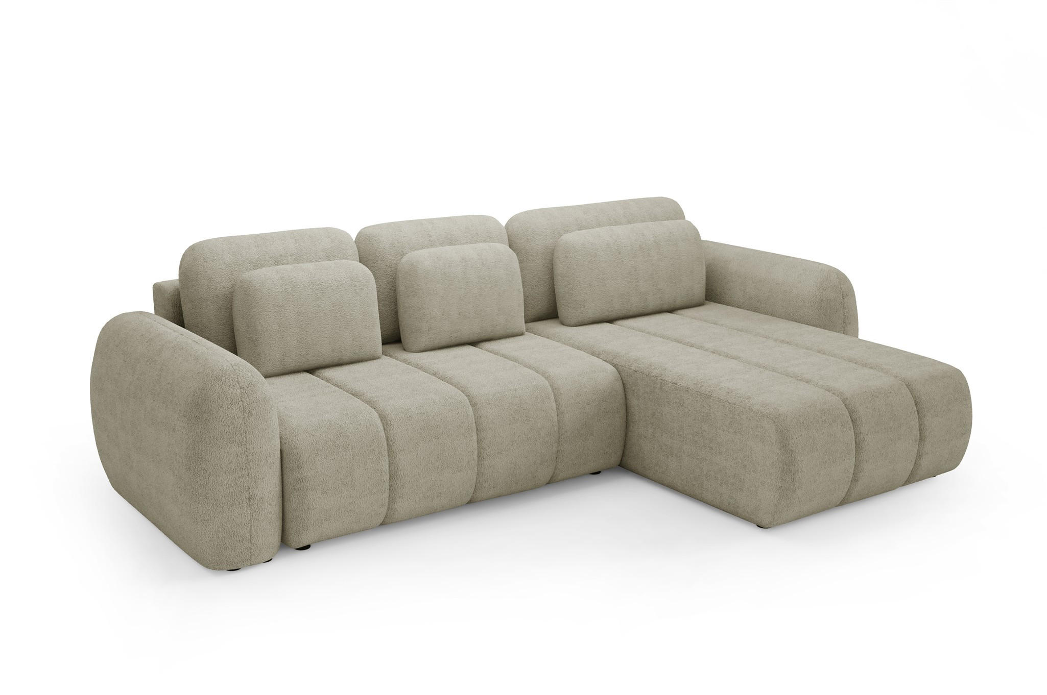 ECKSOFA Caria Mit Schlaffunktion - Creme, Holzwerkstoff/Textil (304/190cm) - Fun Möbel