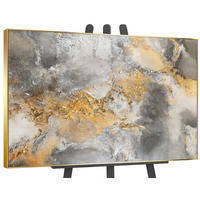GEMÄLDE Harmonie von Gold und Silber II Schattenfugenrahmen Gold 120x80 cm - Goldfarben, Holz (120/80cm) - YS-art gallery