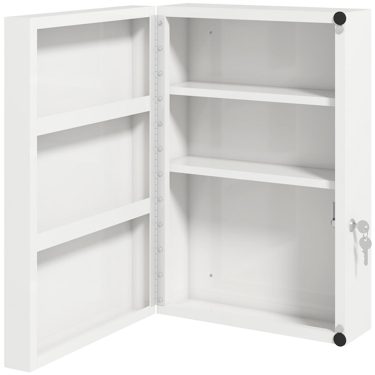 BADEZIMMERSCHRANK Weiß 18.0/40.0/60.0 cm - Weiß, Metall (40/60/18cm)