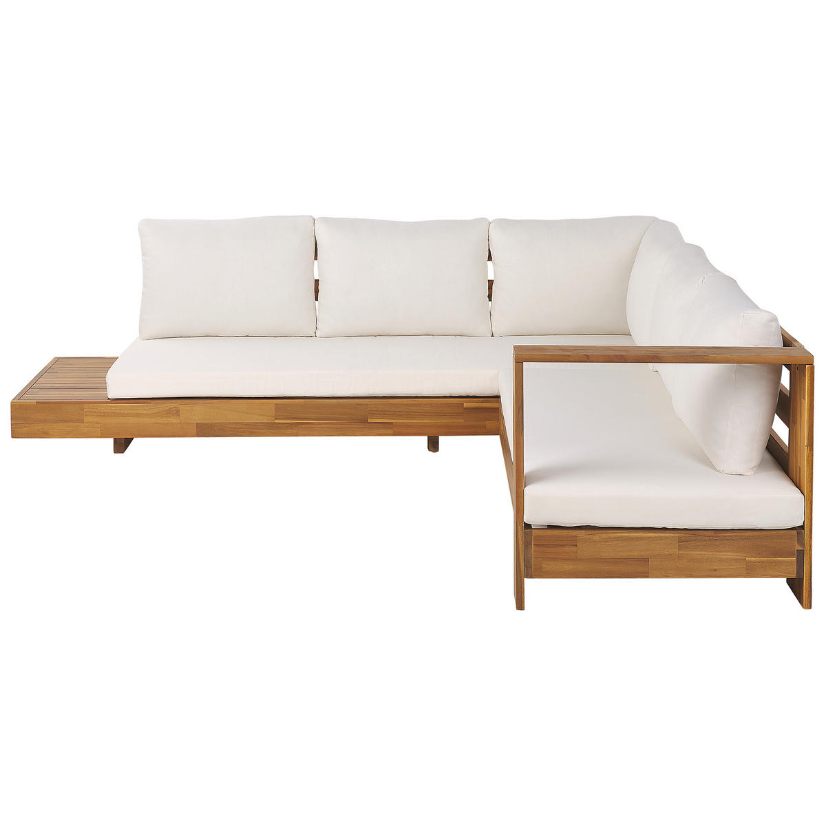 LOUNGE-SET 5-Sitzer Heller Holzfarbton Marettimo - Hellbraun/Weiß, Holz - Beliani
