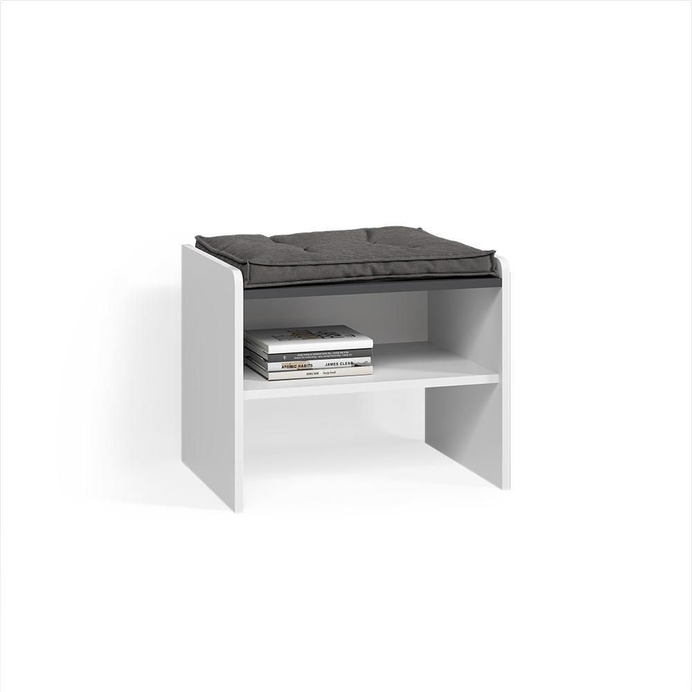 ESSZIMMERBANK Tiberio Weiß 53.5 x 41.1 cm - Weiß, Holzwerkstoff (53.5/45.5/41.1cm) - Livinity®