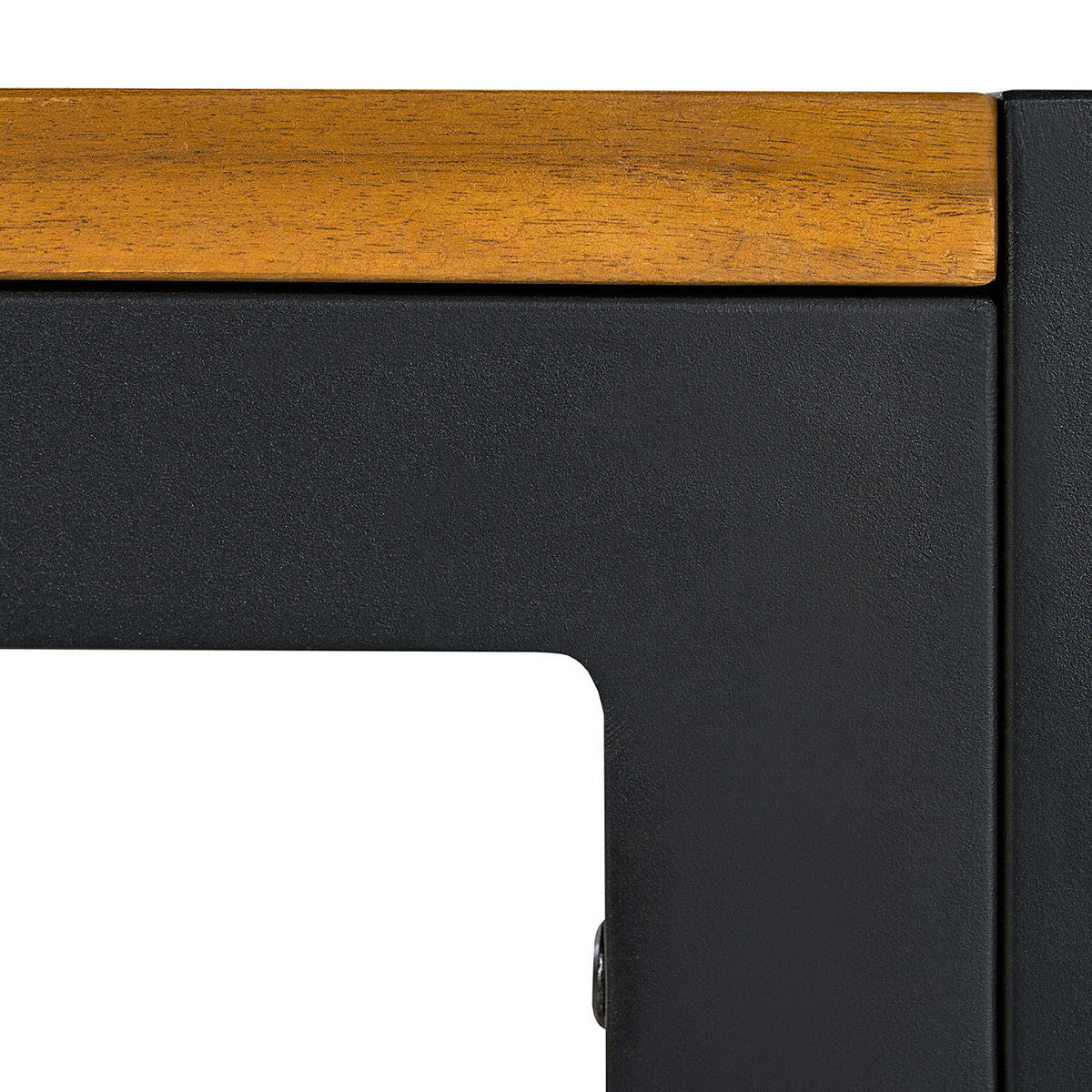 GARTENTISCH - Akazie massiv / Aluminium - Schwarz/Braun, Holz (100/100/73cm) - home24