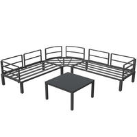 GARTENMÖBEL 114x60x70.5cm grau aus Eisen und mit Kissen - Grau, Metall - Modfu