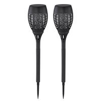 LED AUSSENLEUCHTE Schwarz Feuereffekt 2er Set - Schwarz, Kunststoff (9.5/9.5/50cm)