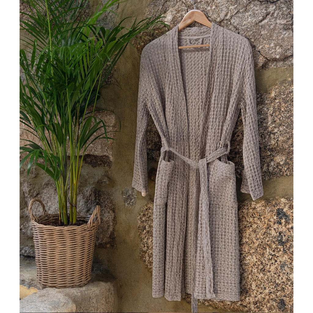 Thumbnail - Sowl Bademantel., Beige, Textil, Badtextilien, Bademäntel