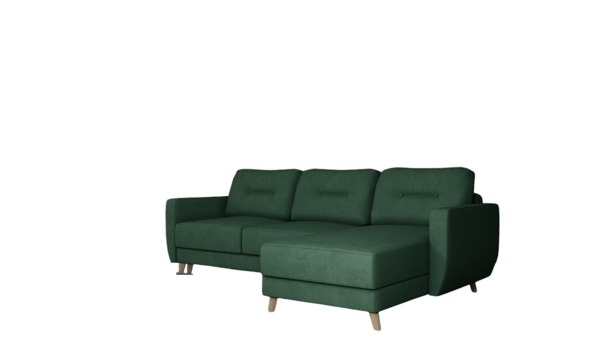 ECKSOFA Marlies In Opera Velvet - Dunkelgrün, Holzwerkstoff/Textil (233/140cm) - Fun Möbel