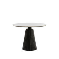 ESSTISCH Rianne Braun Ø100/75 cm - Schwarz, Metall (100/100/75cm) - Light & Living