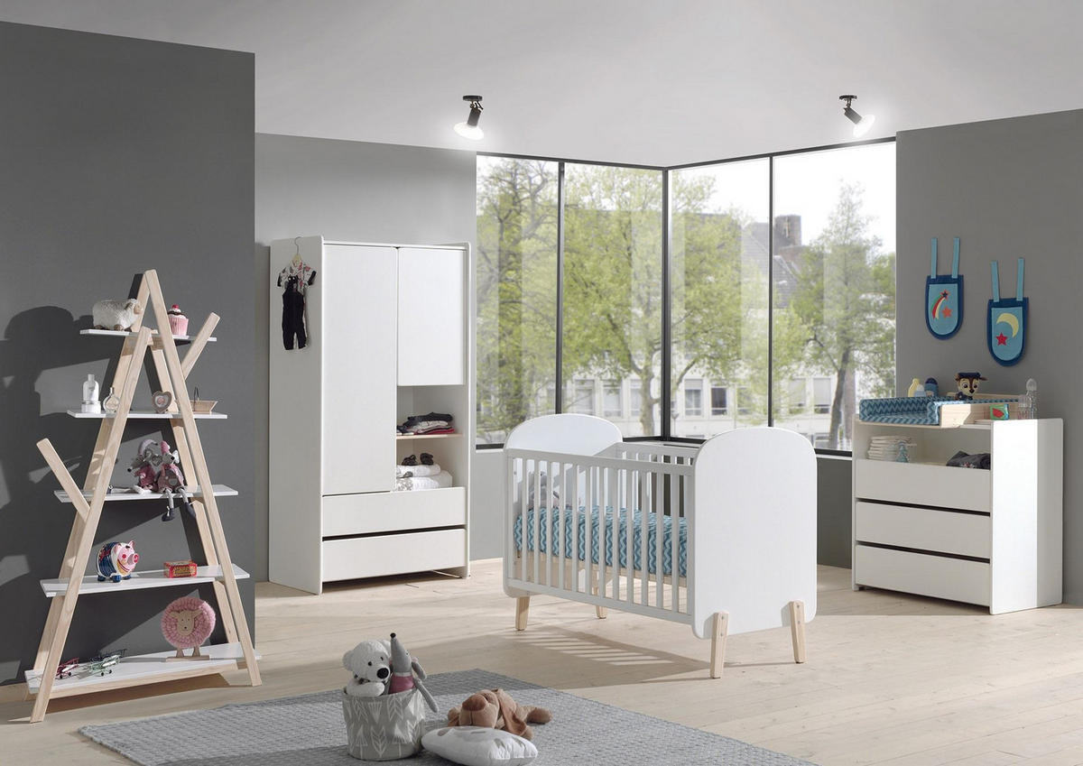 STANDREGAL Karilynn 90x34x169 aus MDF+Massivholz in der Farbe Weiß - Weiß, Holzwerkstoff (90/169/34cm) - 58aufmkessel