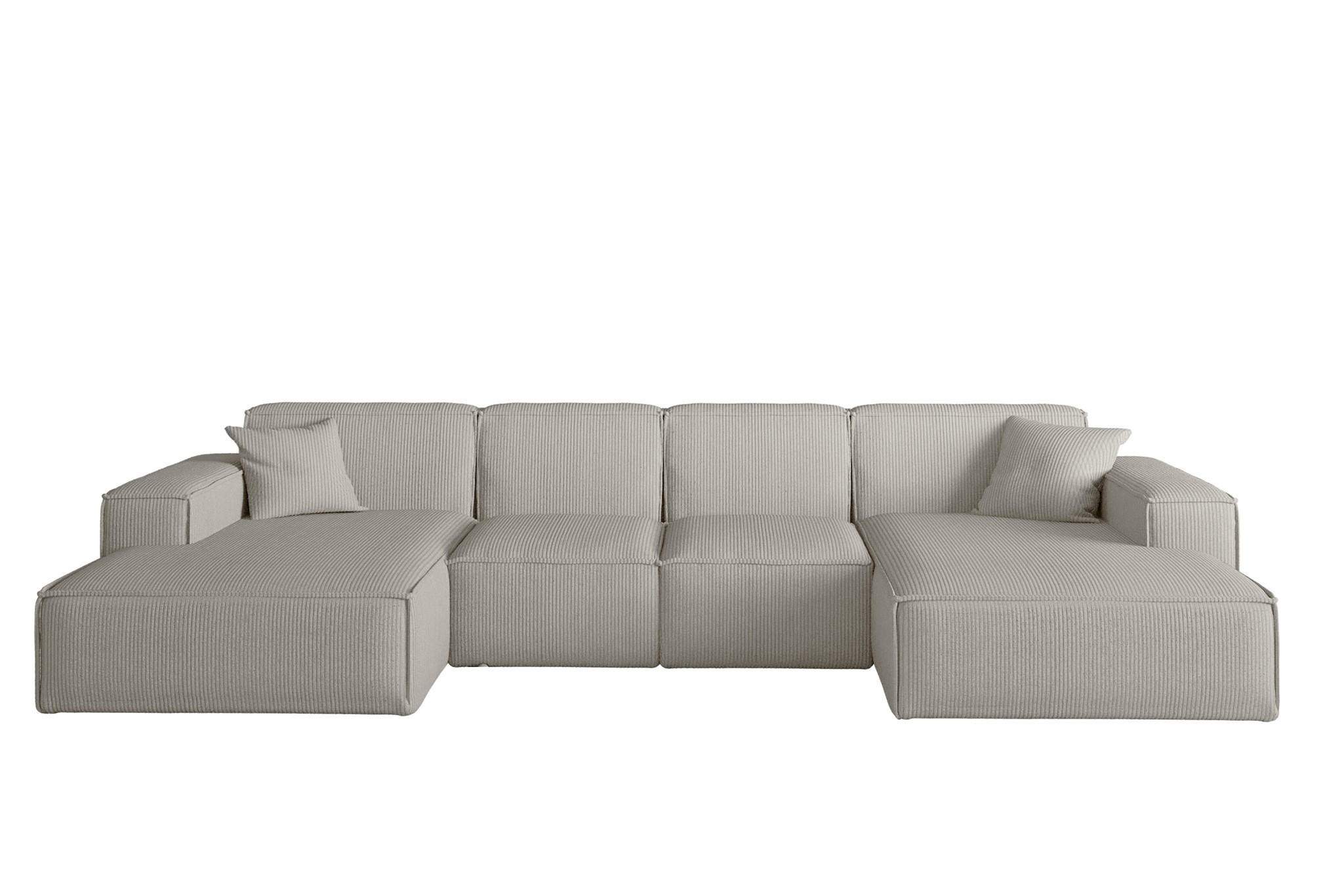 WOHNLANDSCHAFT Celes Premium Xs Scala - Hellgrau, Holzwerkstoff/Textil (342/73/165cm) - Fun Möbel