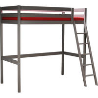 HOCHBETT STUDIO mit Lattenrost/ Hochbett 90x190 - Grau - Grau, Holz (90/190cm) - Weber Industries