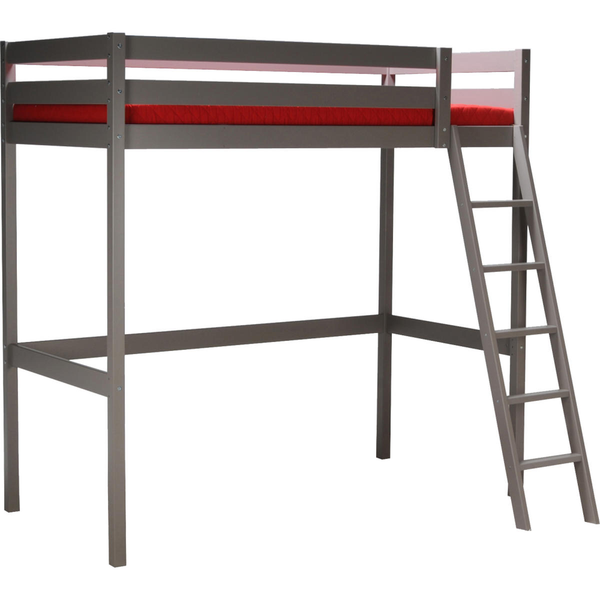 HOCHBETT STUDIO mit Lattenrost/ Hochbett 90x190 - Grau - Grau, Holz (90/190cm) - Weber Industries