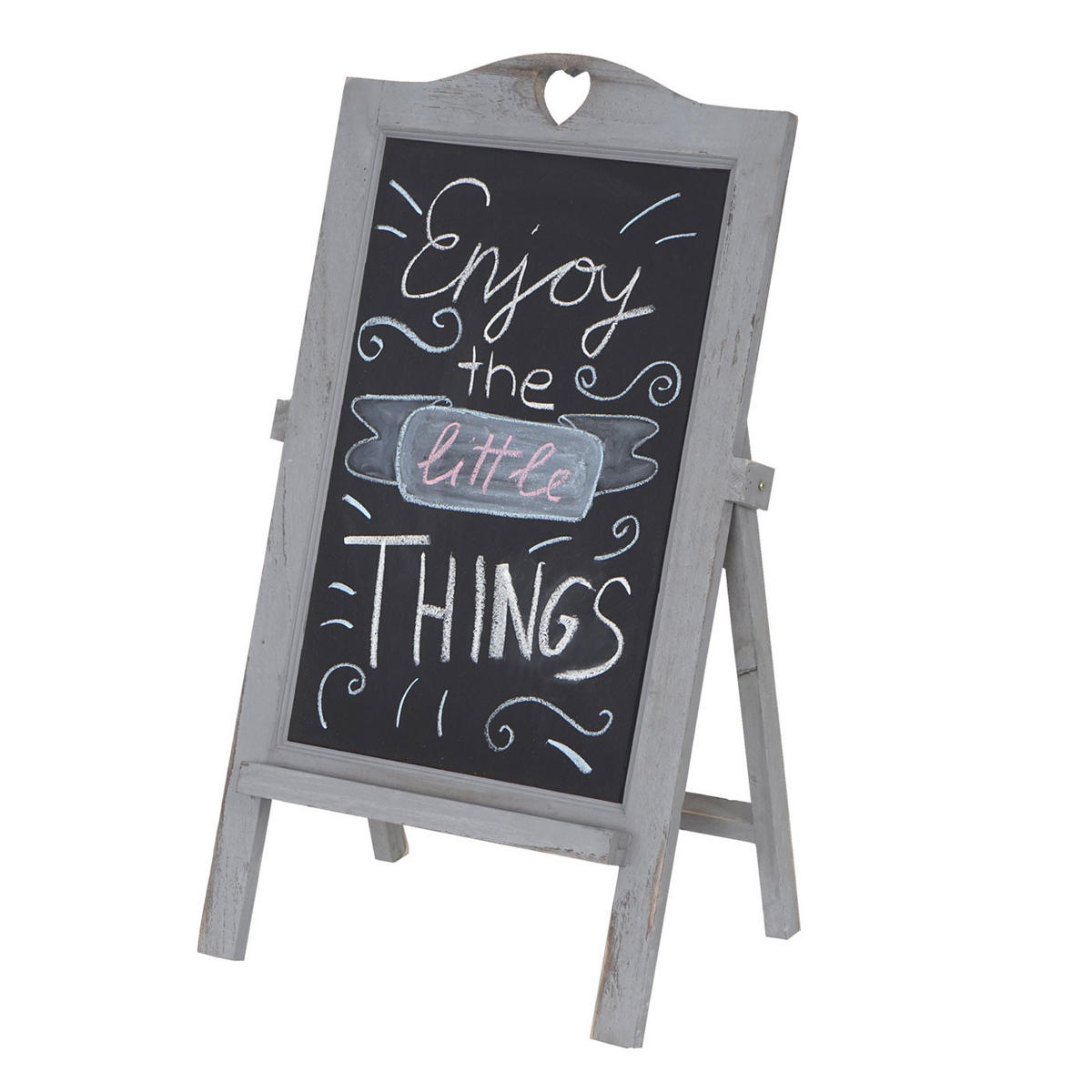 WERBETAFEL 66x37x27cm Shabby-Look Vintage Grau - Grau, Holz (37/66/27cm) - PROREGAL