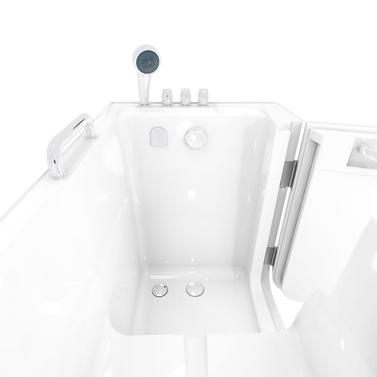 SENIOREN Sitzwanne mit Tür S07-TH-A-R - Weiß, Glas/Kunststoff (140/116/76cm) - AcquaVapore by Sandra Jentho