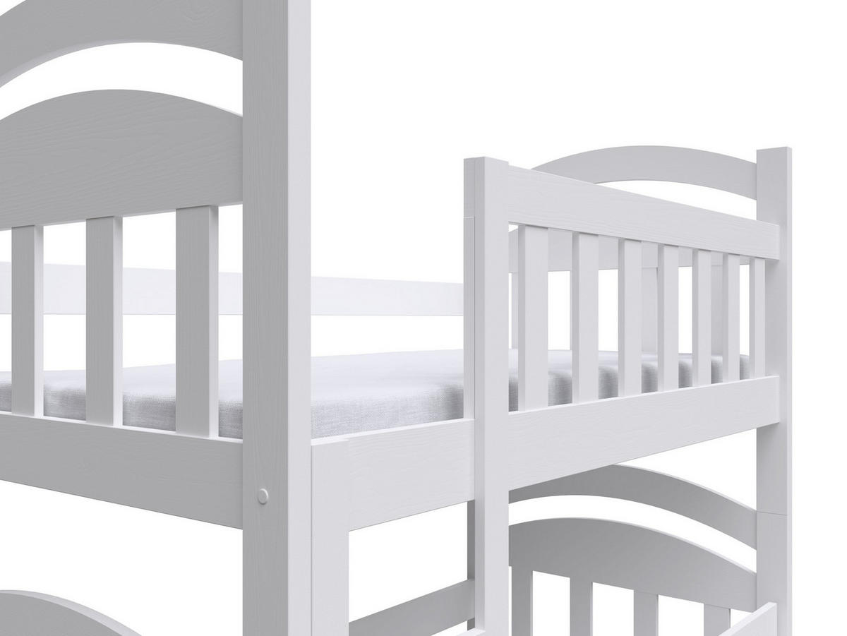 VYSOKÁ Postel DUMBO 75x160 s úložným prostorem, Bílá - bílá, dřevo (75/160cm) - MASSENO