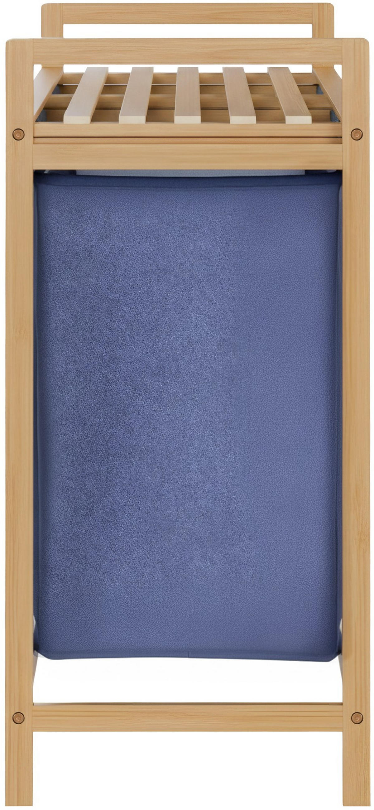 WÄSCHEBOX Halle 2 Fächer je 33 Liter 64x33x73cm Holz Natura Wäschesammler - Naturfarben, Holz (64/73/33cm) - DELUKE