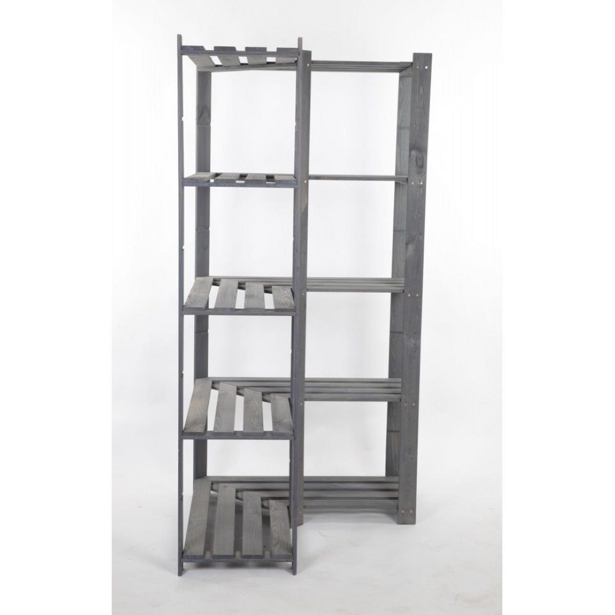 ECKREGAL PINEPEAK 170x85x38cm 5 Fachboden 1,2cm dickes Kiefernholz Grau - Grau, Holz (85/170/38cm) - PROREGAL